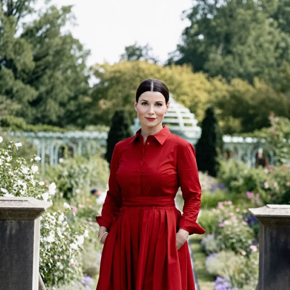 Portrait of Anna Power in a garden